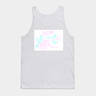 Watercolor pair of pigeons, wedding art decoration, sketch. Illustration hand drawn modern Tank Top